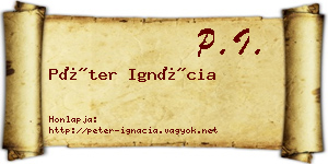 Péter Ignácia névjegykártya